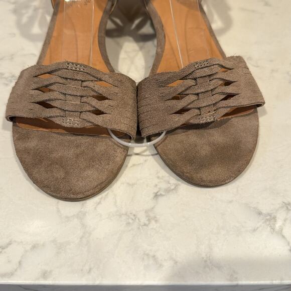 Seychelles Sincere mini Wedge Sandal Taupe suede bohemian chic classic size 7.5 - Picture 2 of 11